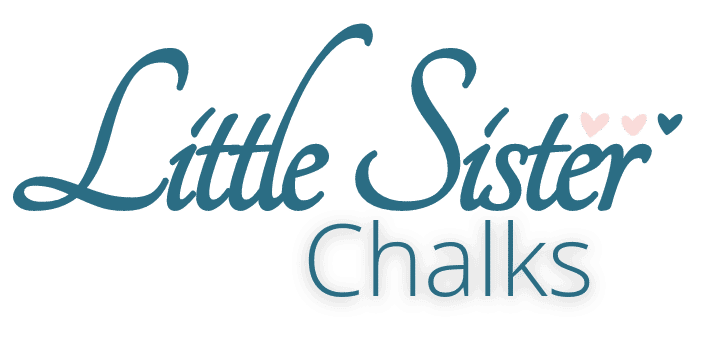 Little Sister Chalks Logo with three hearts
